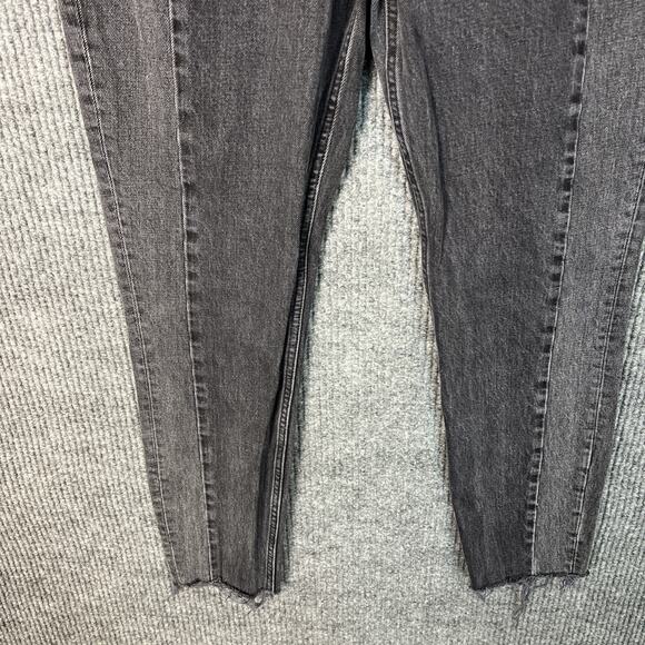 Abercrombie & Fitch Womens The Mom High Rise Jeans Size 27 Black Denim Frayed - Picture 4 of 10